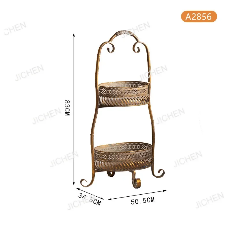 رف تخزين معدني قديم من JCH، رف نبيذ أحمر قابل للإزالة لغرفة المعيشة المنزلية، رف فواكه للوجبات الخفيفة متعدد الطبقات #6