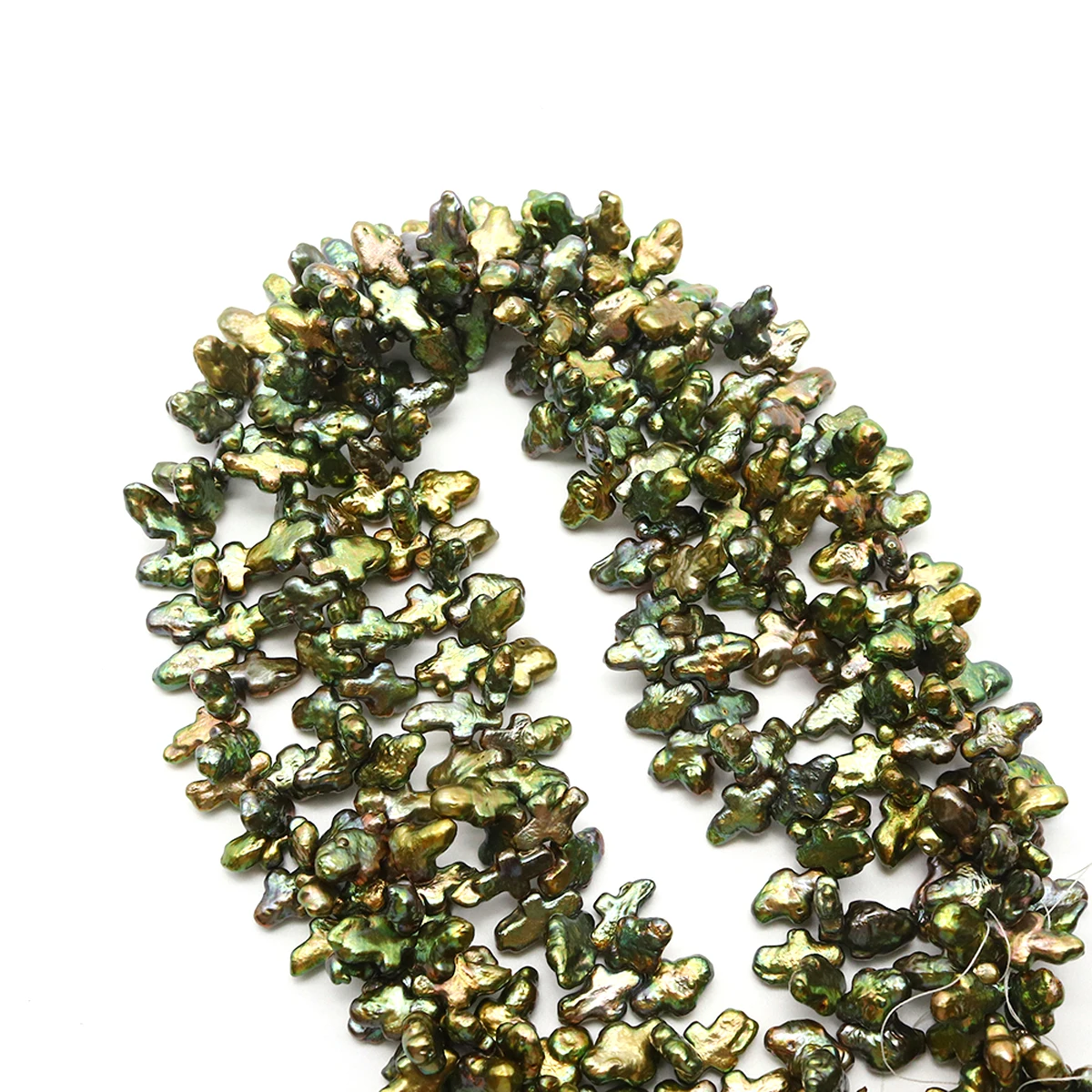 

Natural Green Pearl Beads Cross Shape Natural Baroque Pearl Loose Beaded for Making DIY Jewerly Necklace Bracelet