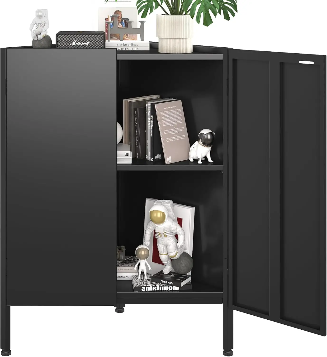 Shelves | Heavy-Duty Black Lockable Garage Cabinet with Wheels & Pegboard for Office, Gym, Basement, Warehouse (Black)