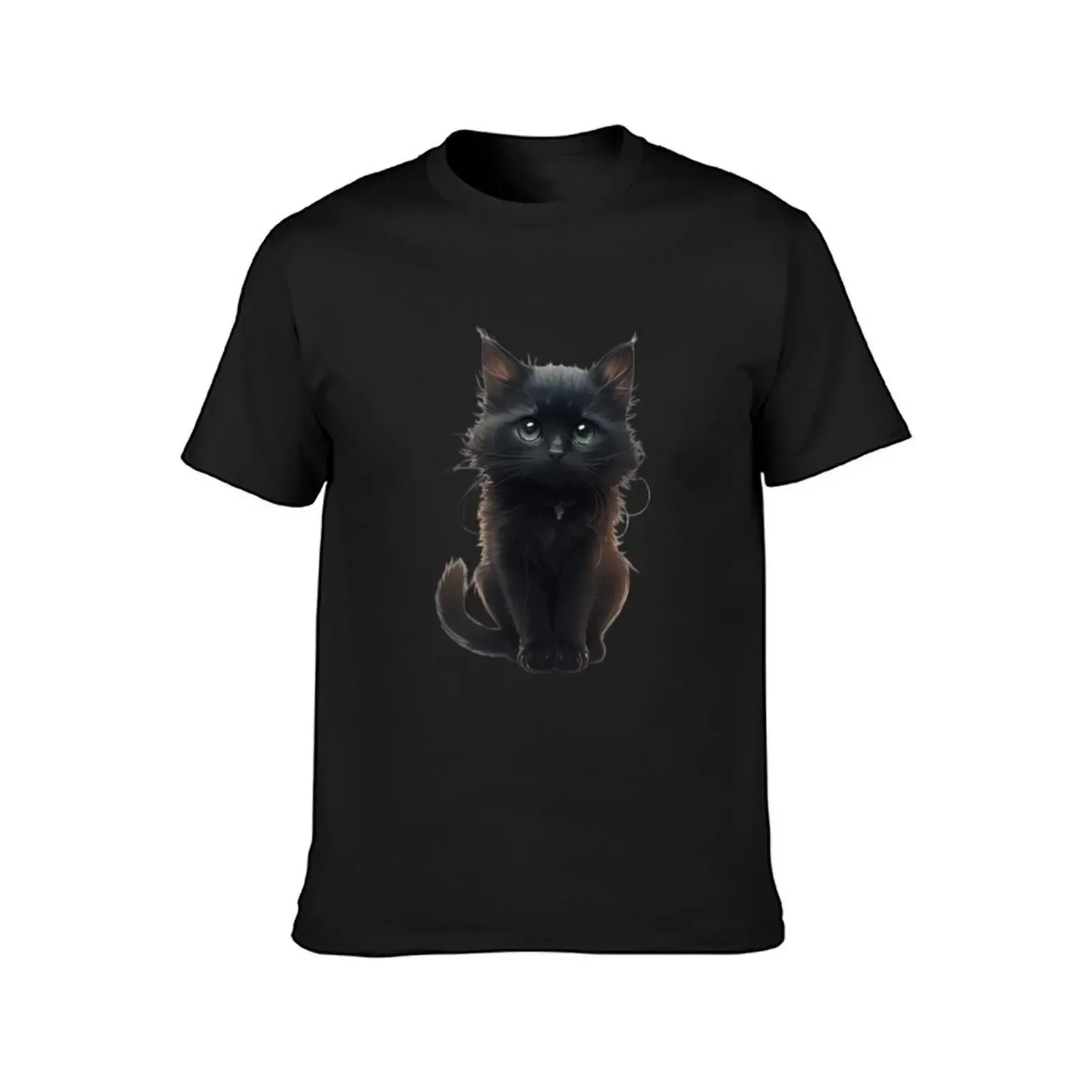 Black cat T-Shirt customs anime tshirt plus size clothes designer shirts outfits for men