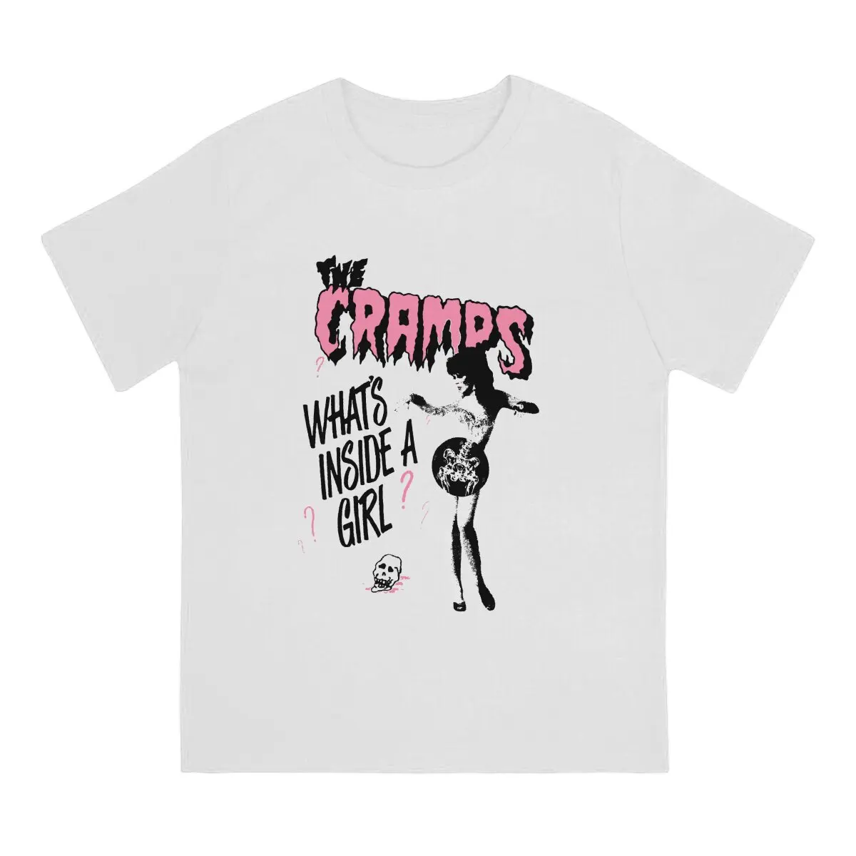 What\'s Inside A Girl T-Shirt for Men The Cramps Vintage 100% Cotton Tees O Neck Short Sleeve T Shirt Gift Idea Clothes