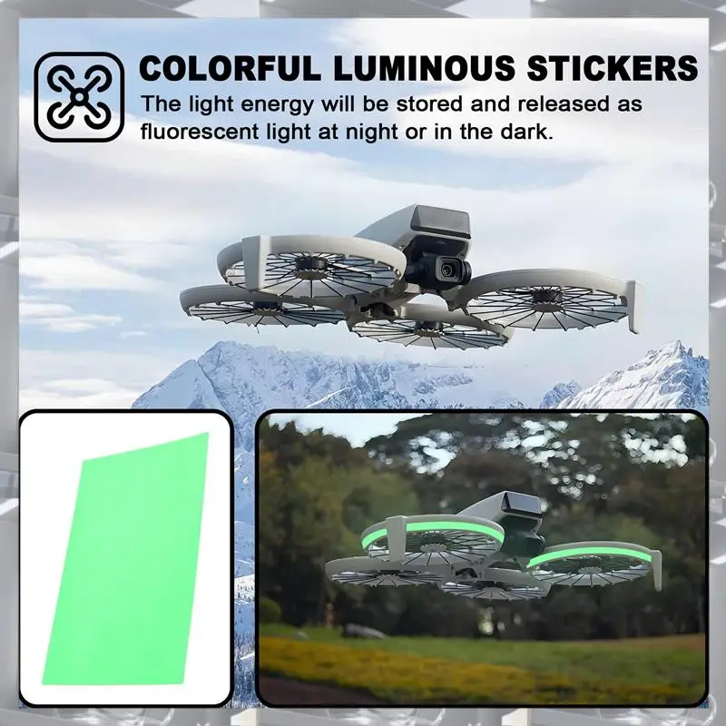 Hot Selling-Colorful Luminous Stickers For DJI Flip Waterproof Night Flight Warning Luminous Stickers Drone Color Change Sticker