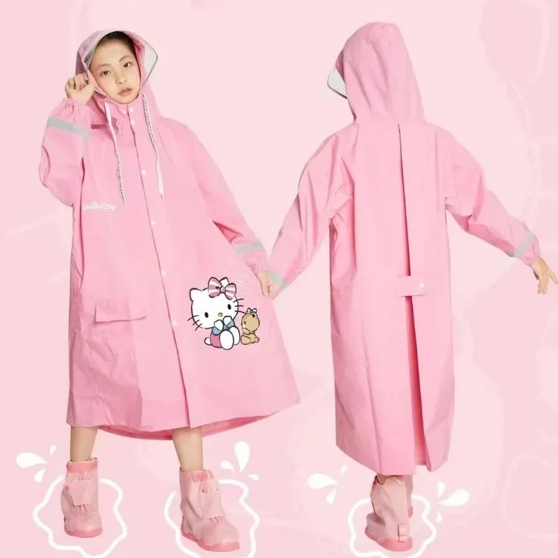 

Hello Kitty My melody new cute kawaii creative cartoon hooded student girl children's raincoat durable children's rain gear