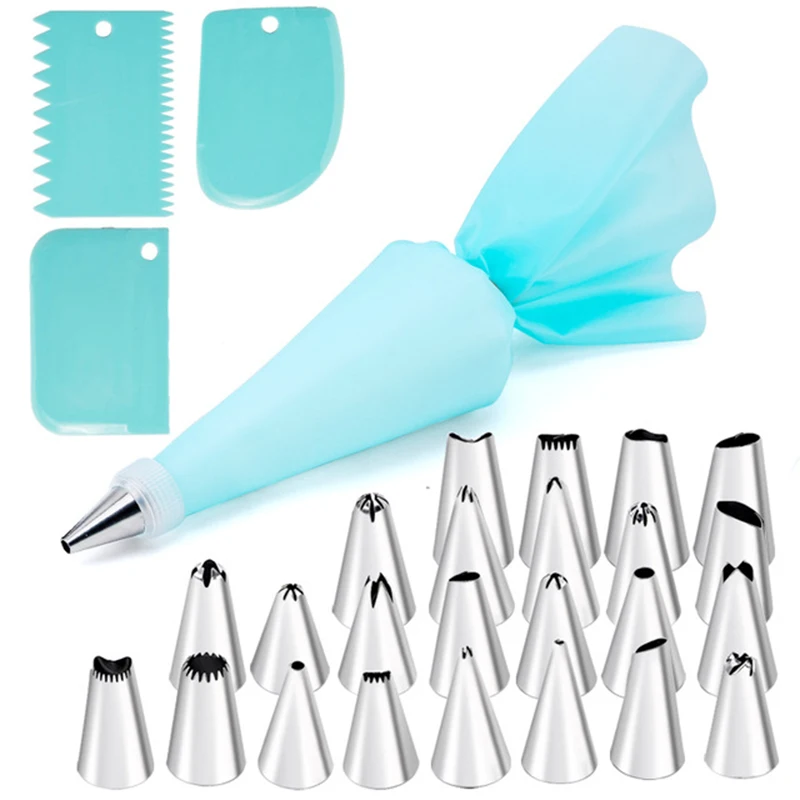 

Cake Decorating Tip Sets Stainless Steel Cream Nozzle Pastry Tools Accessories Cake Decorating Pastry Bag Kitchen Baking Set