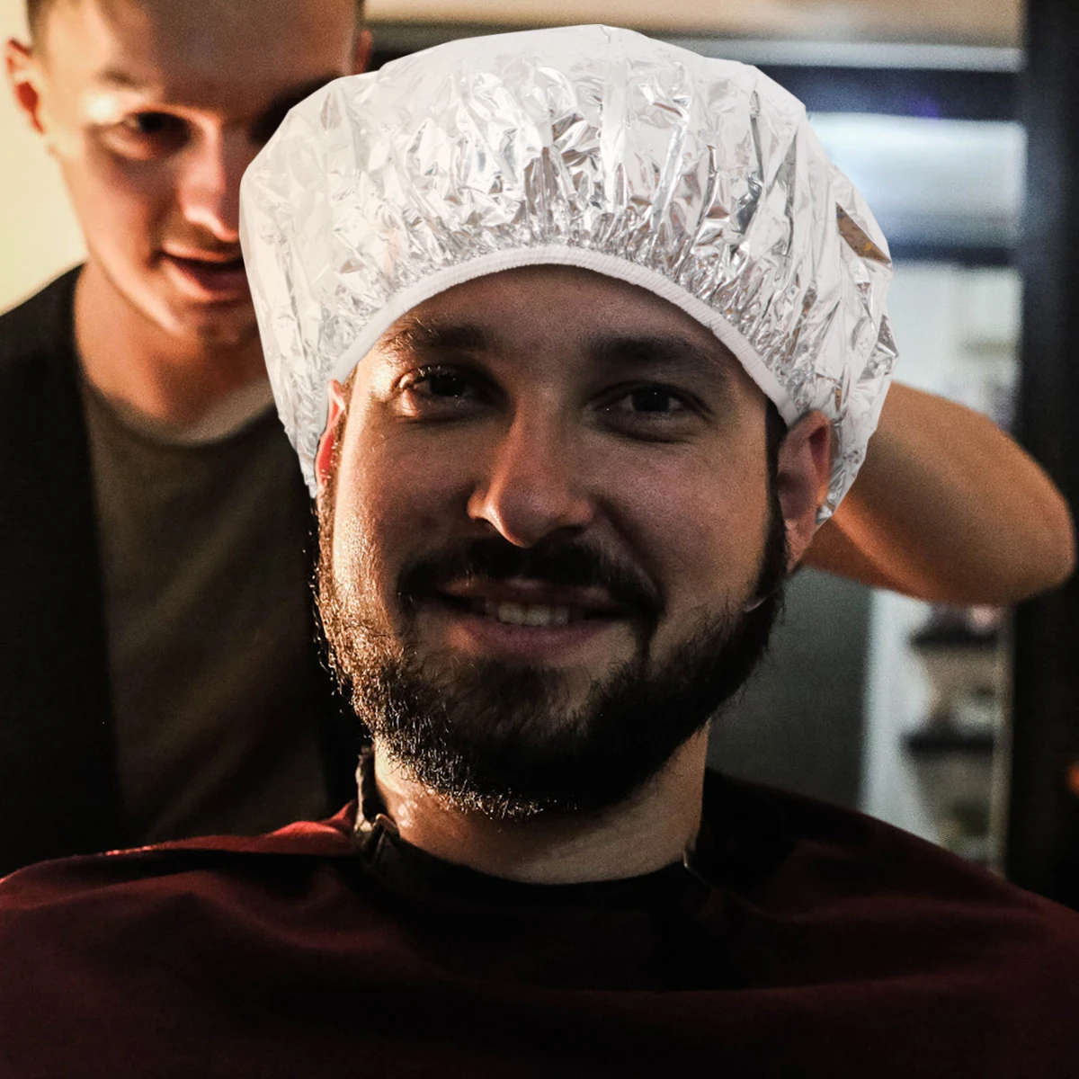 

4pcs Hair Dyed Aluminum Foil Hat Heat Insulation Dustproof Shower Cap for Beauty Salon Women Makeup Remover Bath Styling
