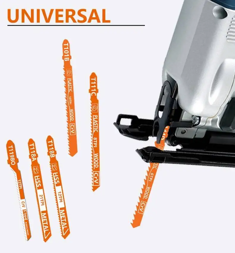 10 قطعة T-عرقوب بانوراما شفرات مجموعة HSS متنوعة للخشب البلاستيك قطع المعادن سريع قطع شفرات المنشار المنحنية للمناشير الكهربائية #5