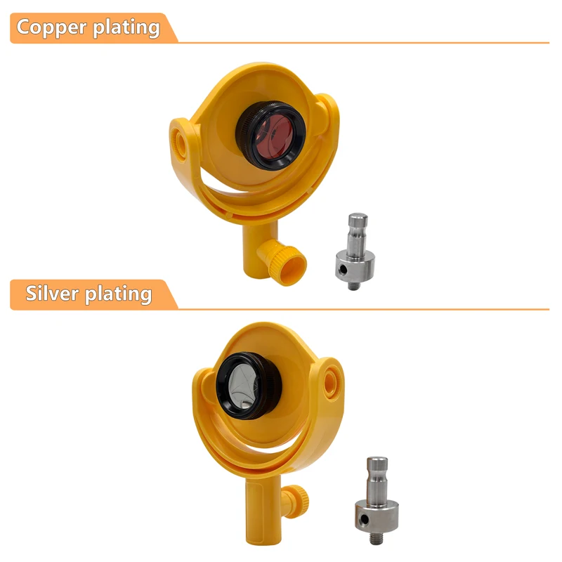 Two-tone ADS109 25mm Mini Prism with Tilting Brackets, with M8 Stainless steel Thread Adapter for Swiss-type Total Station