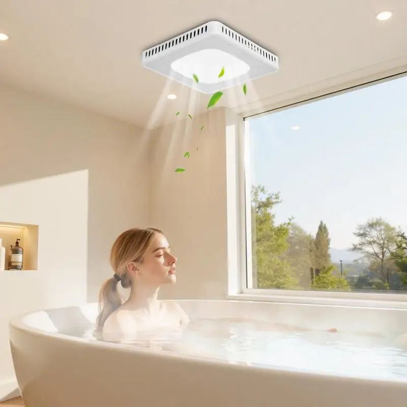 

Bathroom Exhaust Fan, 80-110-130 CFM Bathroom Vent with Seven Colors RGB Lights, 1.5 Sones Low-Noise, Premium DC Motor Ceiling Fan for KTV Laundry Room, Storage Room, Ventilation, White
