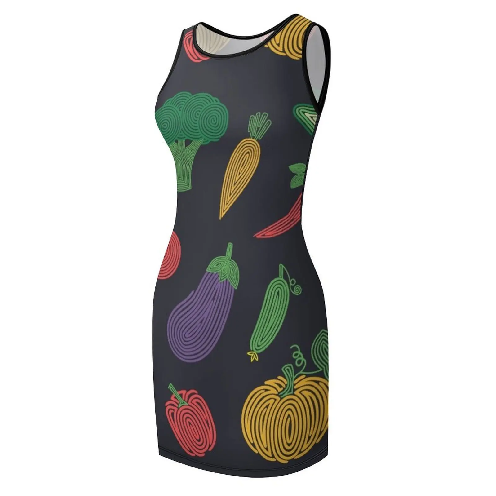 ชุดเดรสแขนกุด Hypno veggies สำหรับงานพรอม ชุดเดรสสำหรับโอกาสทางการ เทรนด์เสื้อผ้าสตรีปี 2025 ชุดเดรสค็อกเทล