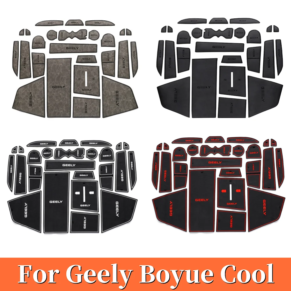 

For Geely Atlas/Boyue Cool 2023 2024 Accessories Car Door Central Console Water Cup Storage Box Gate Groove Mat Non-slip Mats