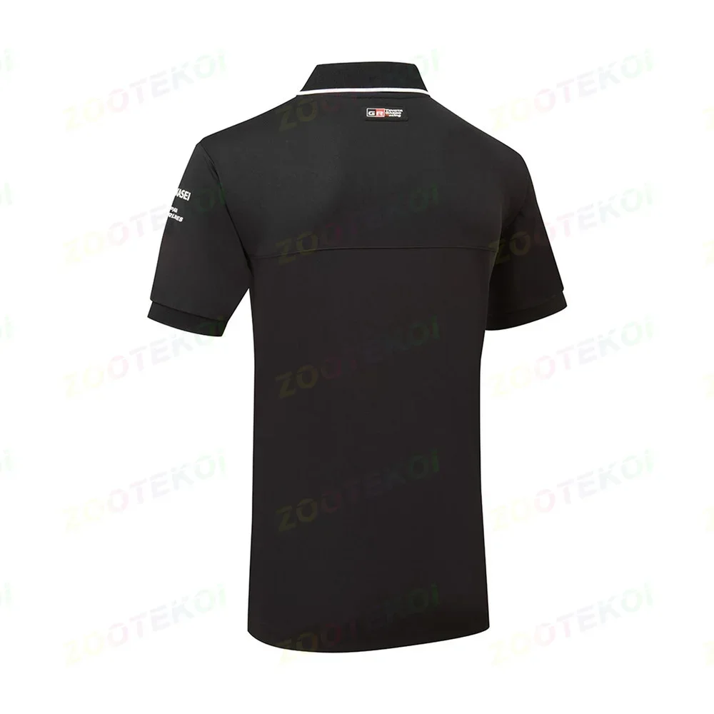 NEW 2023 Koszulka Polo Meska Team Black Gazoo F1 Racing Team Short Sleeve Polo Shirt Lapel Locomotive Car Workwear Customized