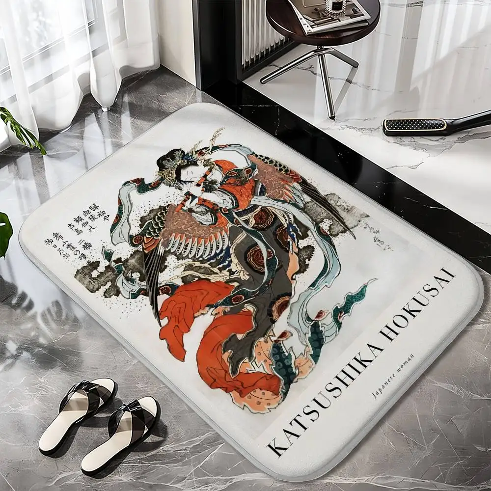 

Katsushika HokusaiS Floor Mat Printed Large Carpets Room And Bedroom Carpets Bathroom Anti Slip Door MATS Small Carpets
