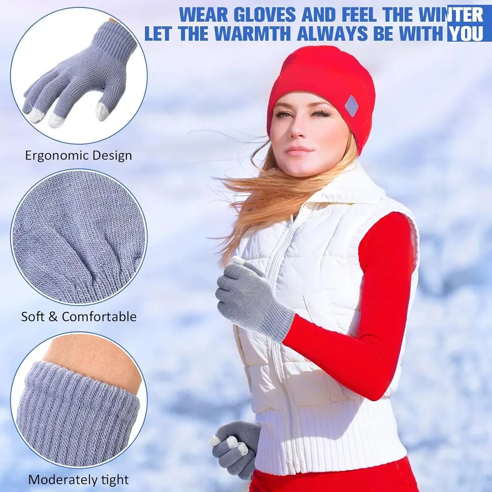 80 زوجًا من قفازات الشتاء المحبوكة بدفء في 6 ألوان للاستخدام على شاشة اللمس - مثالية للتبرعات الخيرية المسيحية