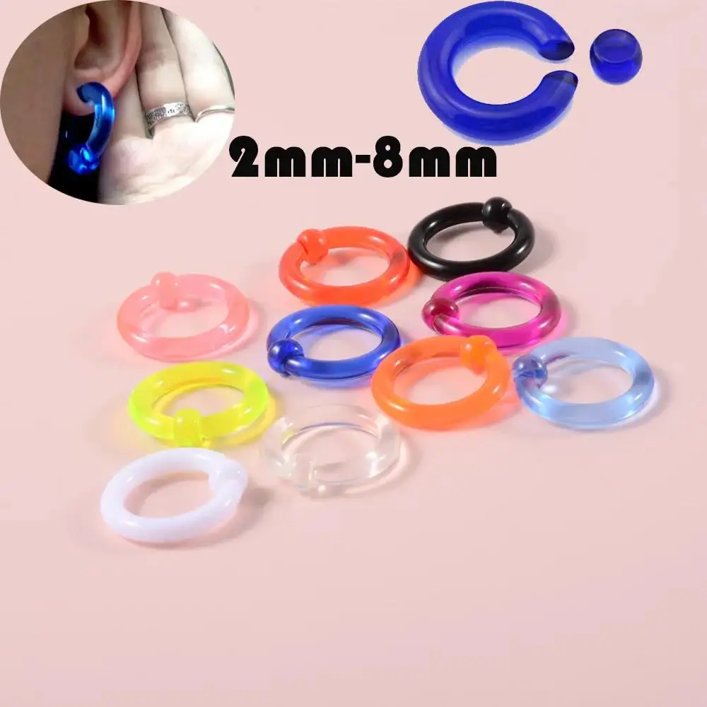 1PC Acrylic BCR Various Size Captive Bead Ring Ear Tunnel Plug Expander Gauges Nose Septum Ring Earring Body Piercing Jewelry