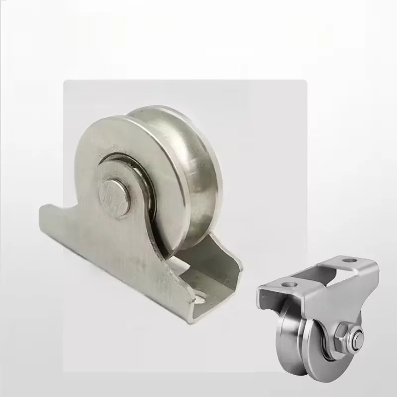 

1Pcs Track Wheel Bearing Pulley Stainless Steel Sliding Door Rollers U Shaped Home Furniture Hardware Groove Bearing Pulley