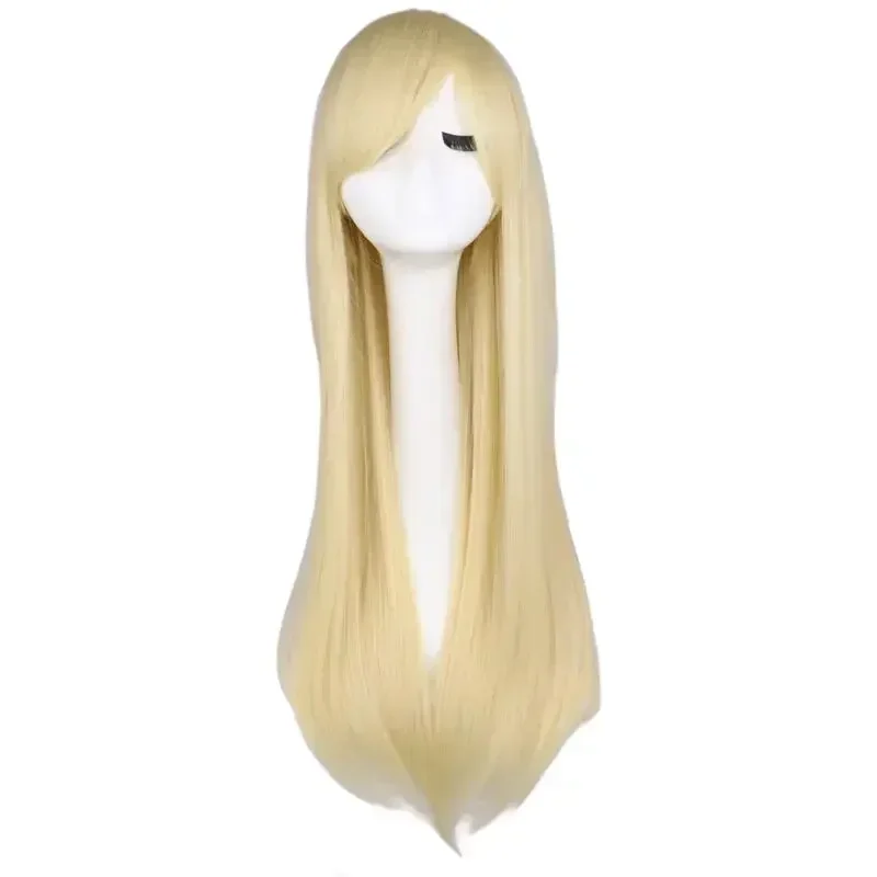 QQXCAIW 80cm Long Straight Cosplay Wig Women Anime Costume Party Black Red Ombre Heat Resistant Synthetic Hair Wigs