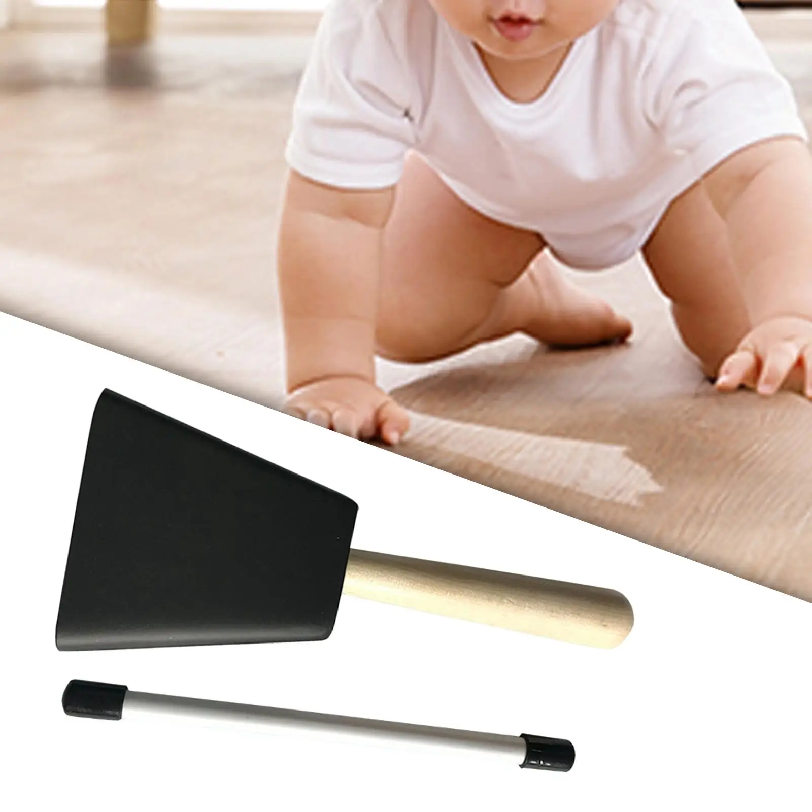 Cowbell Percussion Accessory Educational Metal Hand Bell with Wooden Handle for Child Music Training Classroom