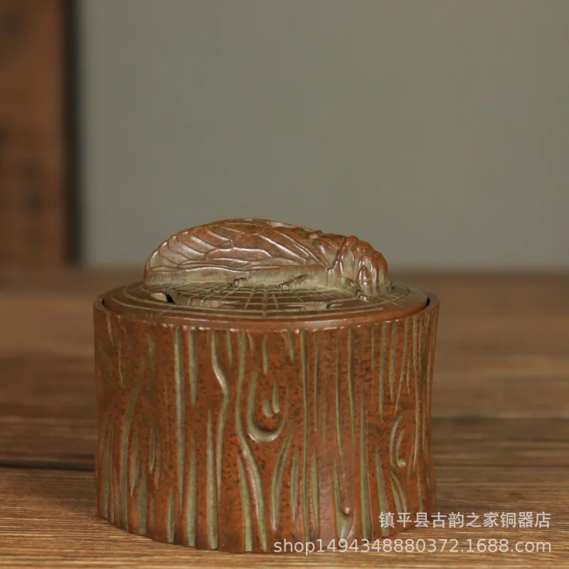 

Латунная курильница для ароматерапии в помещении, малая спиральная, для агарового дерева, в стиле дзен, для чайного столика, с изображением сизуки