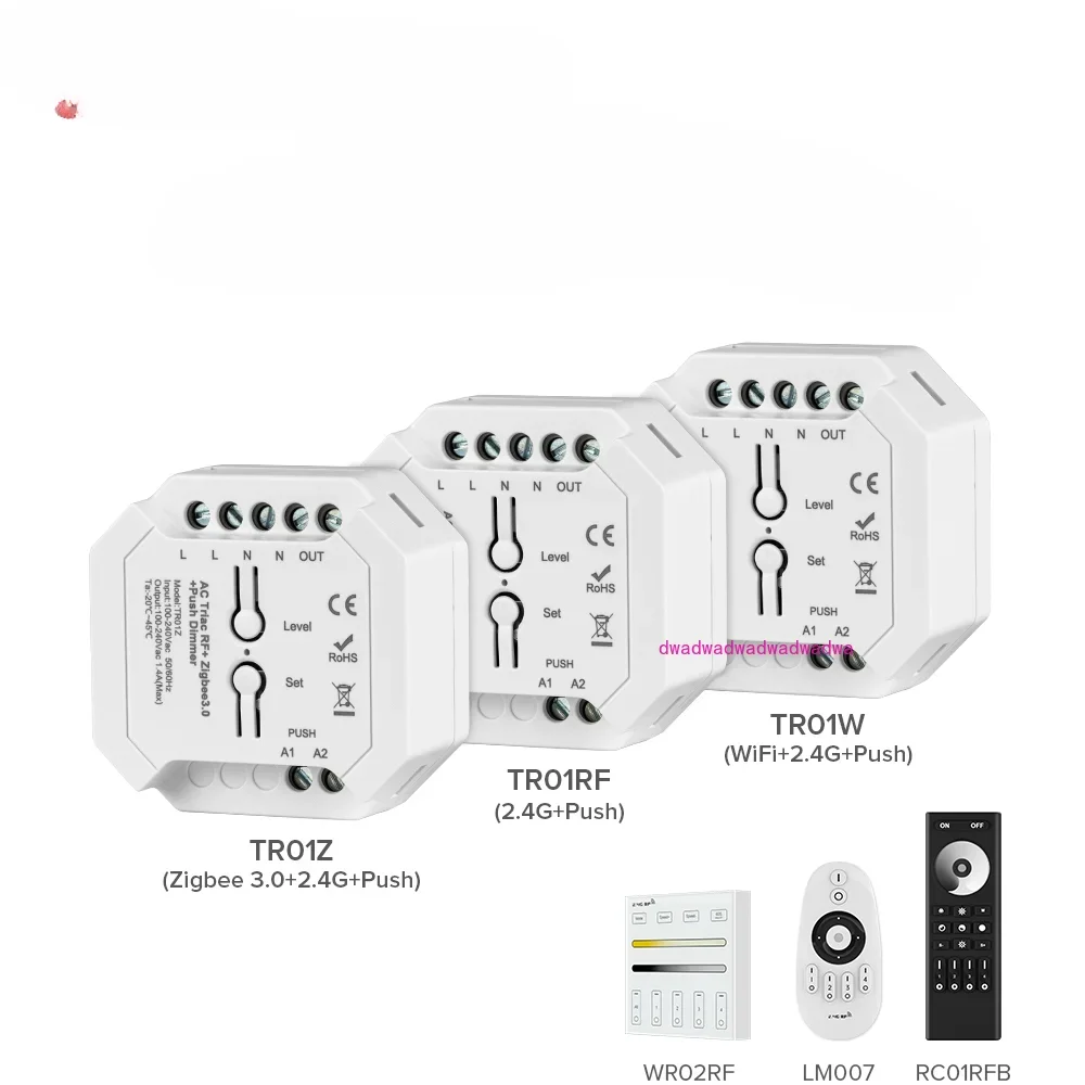 Triac Dimmer LED Controller AC110V 240V Tuya Smart Life WiFi Zigbee 3.0 RF Push Switch Control 2.4G Remote Alexa Google 154-308W