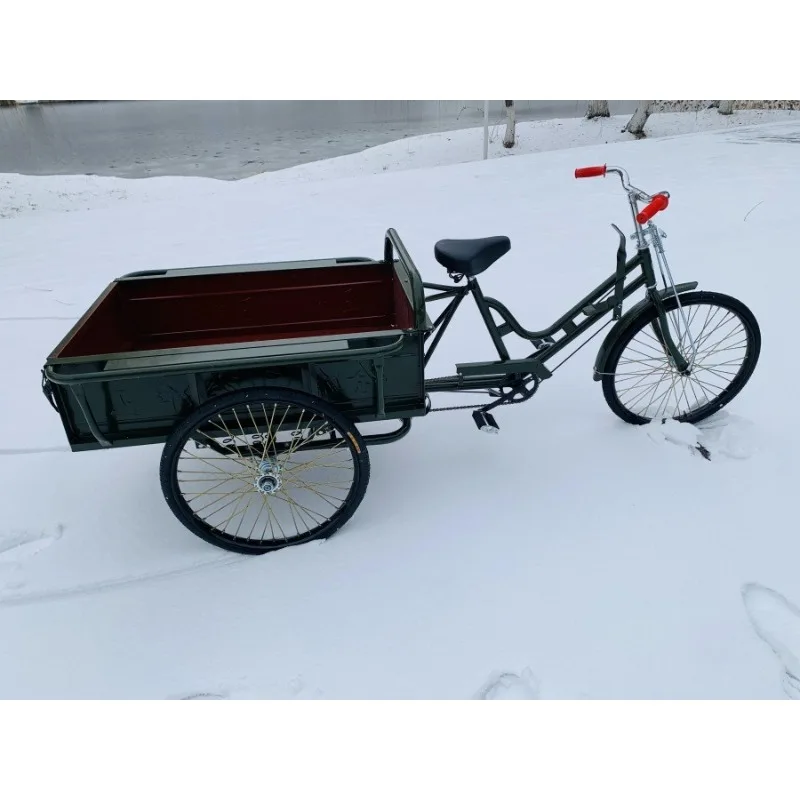 Thickened heavy human pedal tricycle, adult large bicycle for the elderly