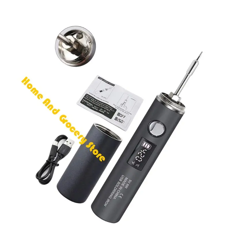 

Wireless USB Soldering Iron Rechargeable Digital Temperature Control Weldin Tool for Electronics Repair and DIY Projects