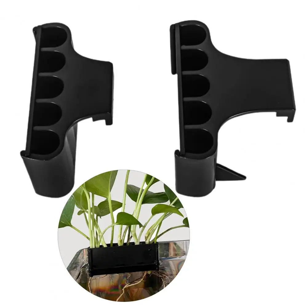 Hydroponic Storage Rack 5 Holes Fish Tank Plant Supports Rack Hanging Aquarium Plant Holder Aquatic Plant Pot with Hole