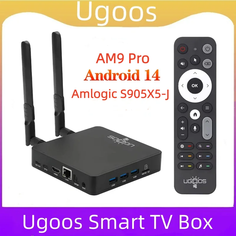 Original Ugoos AM9 Pro Smart TV Box Android 14 Amlogic S905x5-J WiFi6 BT5.3 1000M  HDR Set Top Box Media Player Support AI-SR