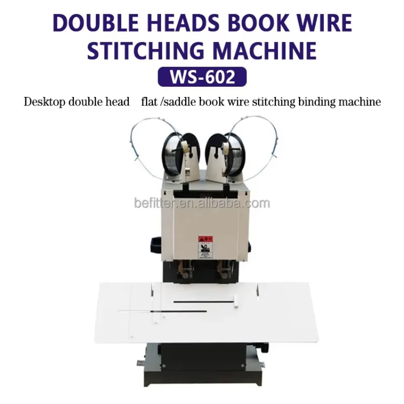 WS-602 High Performance Double Head Wire Stapler Side & Saddle Notebook Wire Stitching Machine