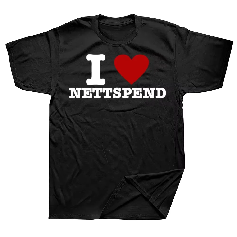 

Футболка с черным юмором и буквами «Я люблю NETTSPEND», забавная футболка с графическим принтом для женщин и мужчин, хлопковая осенне-зимняя внутренняя одежда с короткими рукавами