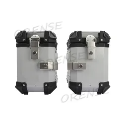 1 Pair 28L Universal Motorcycle Rear Top Box Side Luggage Case Motos Storage Trunk Lock Travel Toolbox Aluminum Alloy Side Box