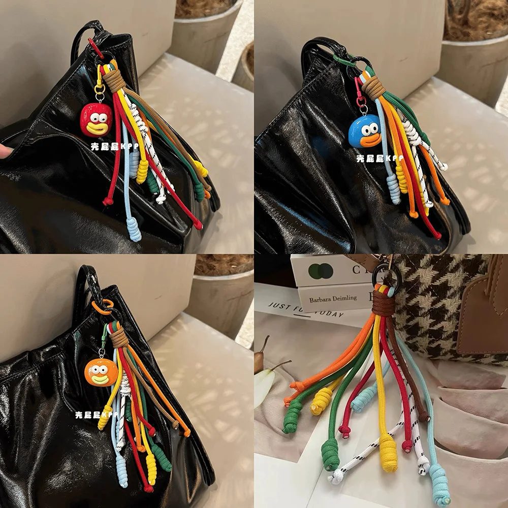 Noter Neuer lustiger Wurstmund-Paracord-Schlüsselanhänger, Unisex, handgefertigt, buntes Seil, Taschenanhänger, Paar-Schlüsselanhänger, perfektes Geschenk für Liebhaber