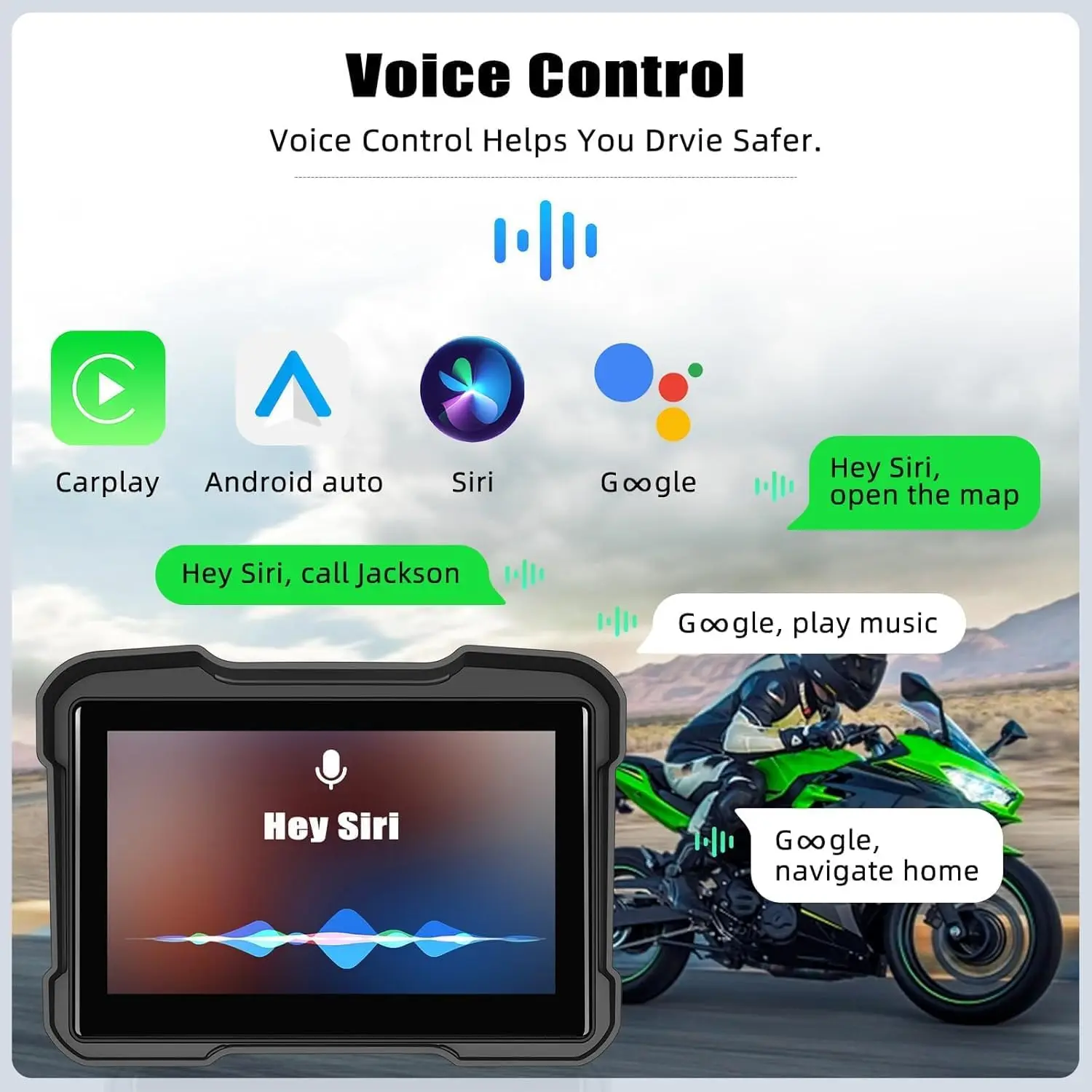Srnubi 5 인치 무선 CarPlay 모토 안드로이드 자동 휴대용 디지털 오토바이 대시 보드 GPS 네비게이션 디스플레이 화면 TPMS 모니터