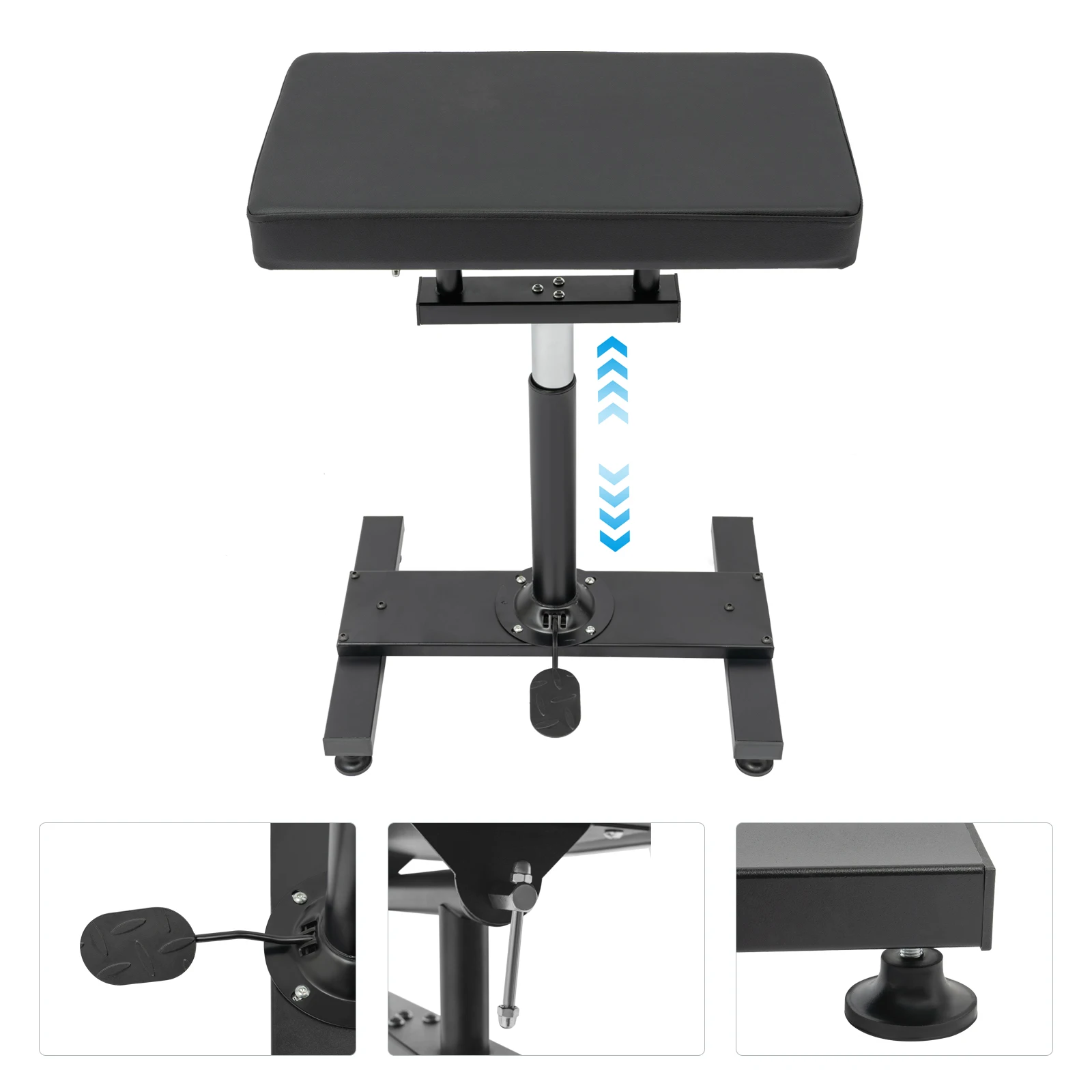 Penyangga Lengan Tato yang Dapat Disesuaikan Tingginya dan Sudutnya |   Meja Kerja Tato Hidrolik Struktur Kuat dengan Kaki Anti Selip