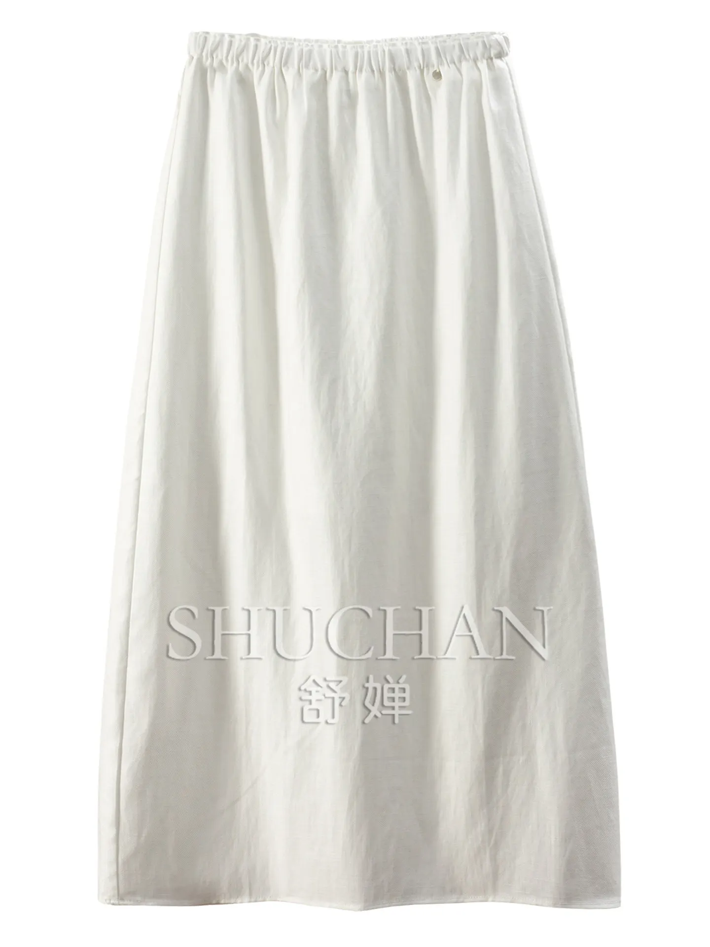 H has its own cool feeling, the high waist of the cabinet, and the split fork linen A-shaped skirt for women 25M0.