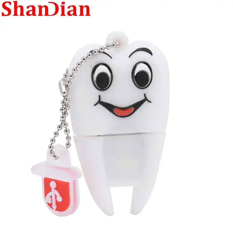 SHANDIAN 이빨 만화 USB 플래시 드라이브, 엄지 메모리 스틱, 32GB, 16GB 100% 실제 용량 U 디스크, 8GB, 64GB, 어린이 선물