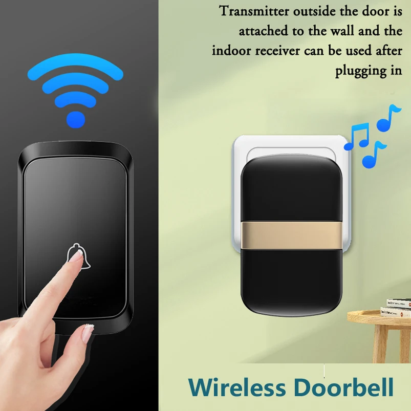 Wireless Doorbell Waterproof Welcome Chime Home Door Bell Intelligent 36 Songs Smart Melodies Alarm Without Battery