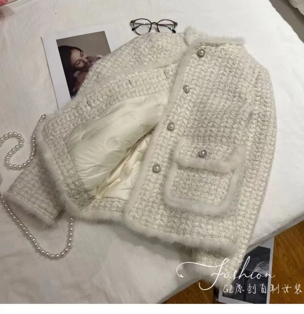 

Lamb Wool Jacket Long Women Gradient Trekking Romantic Couples Adjustable Matching Love Heart Letters Present Travel Trip Ladies