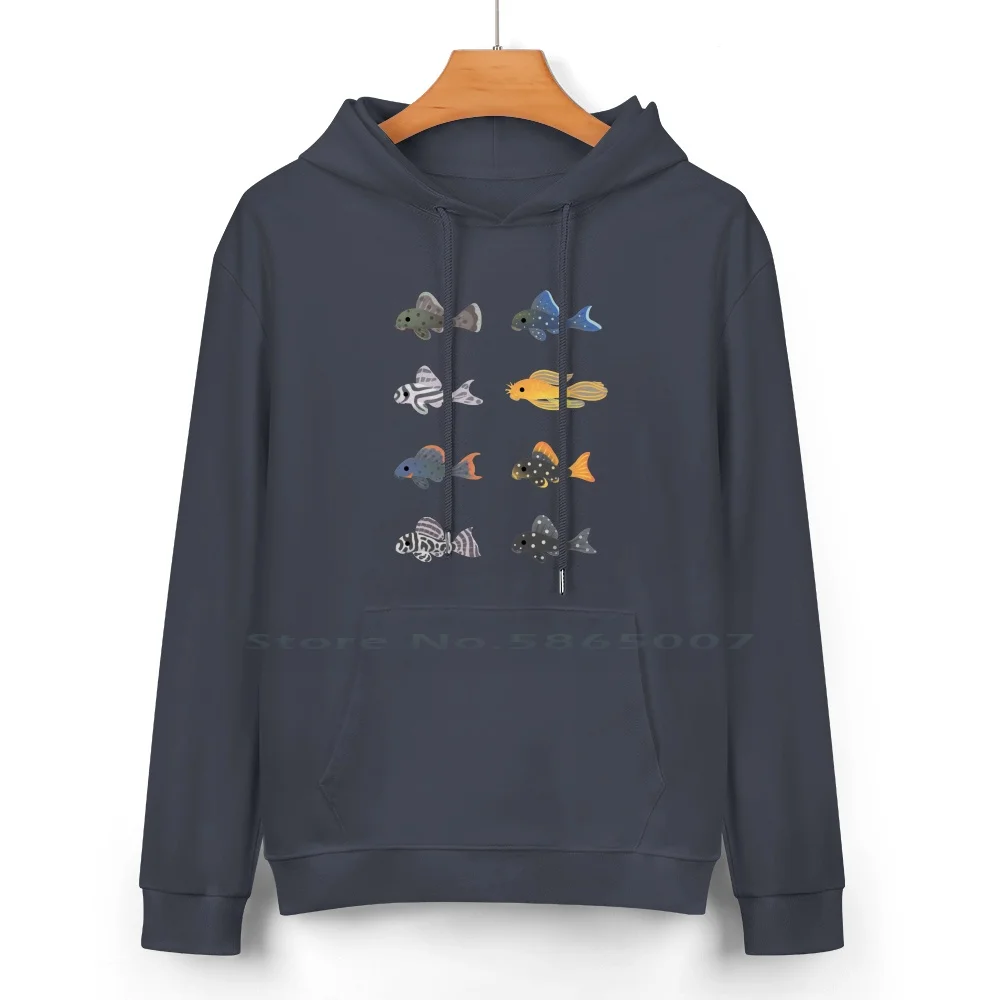 Pleco! Pure Cotton Hoodie Sweater 24 Colors Plecostomus Aquarium Freshwater Pikaole Fish Tank Wildlife Nature Underwater