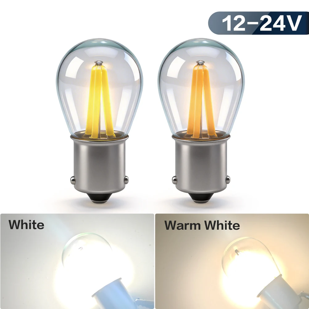 

2PCS 1156 LED Bulb 600Lm P21W BA15S 12-24V 3W Replacement Bulb for Motorcycle Three-wheeler Reverse Brake Turn Signal Lights