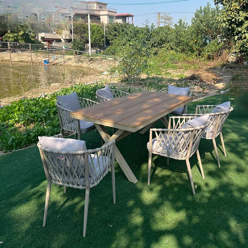 

Outdoor courtyard tables and chairs Outdoor open-air garden Balcony ************ Dining table Outside the homestay Rope weaving