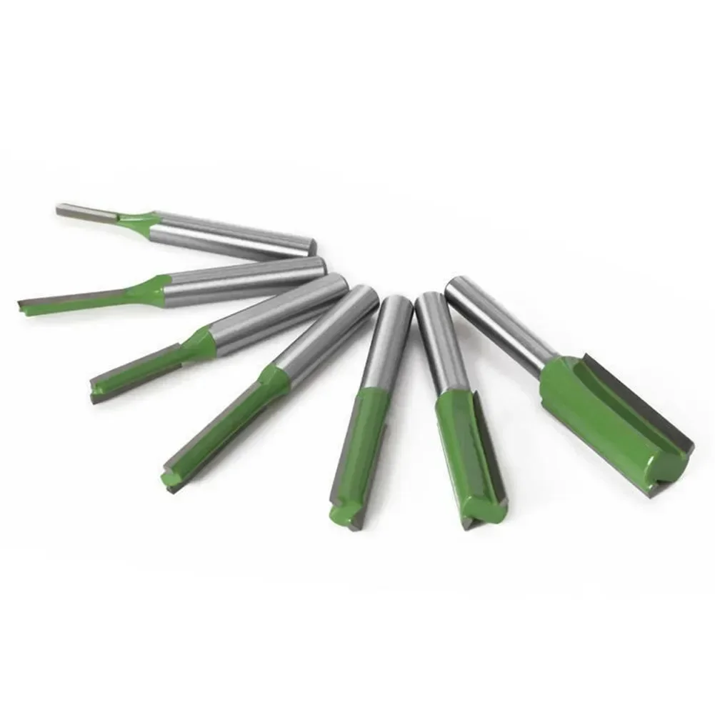 1pc 7 Sizes Straight Bit Tungsten Carbide Single Double Flute Router Bit Wood Milling Cutter 6mm Shank Woodworking Carving Tools