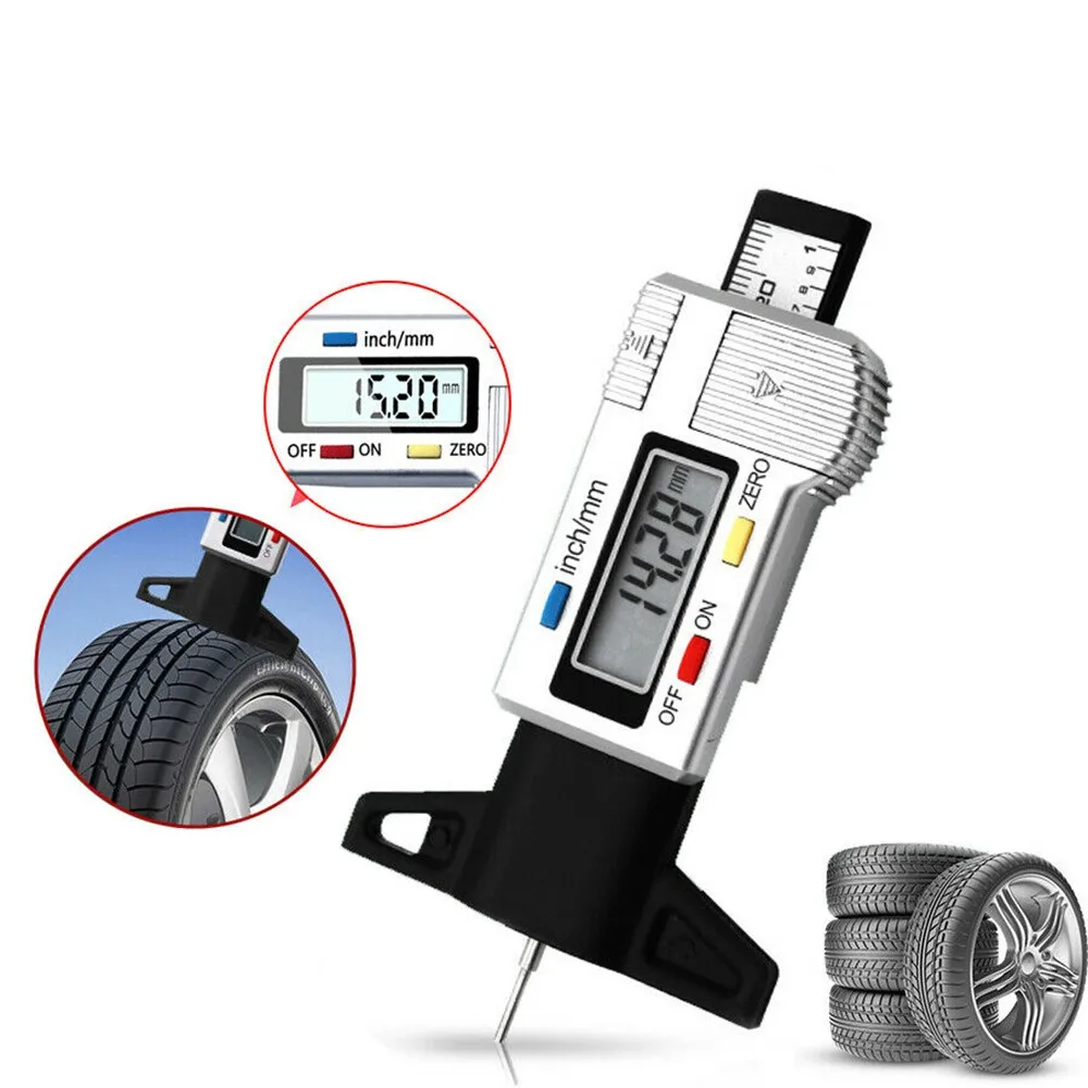 Digital Tread Depth Gauge For Car Tyre Tire Meter Thickness Gauges Automobile Tire Wear Detection Measuring Tools Depth Caliper