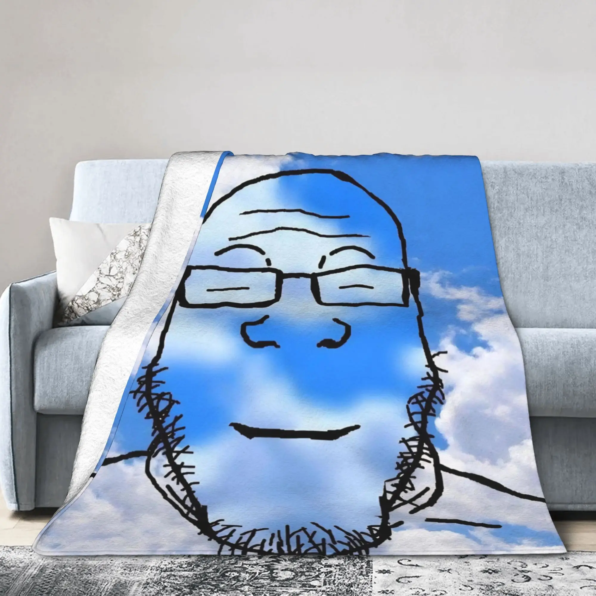 Y2K Chudjak Chud Meme  Blanket Super Soft Flannel  Cozy Throw Blanket Machine Washable