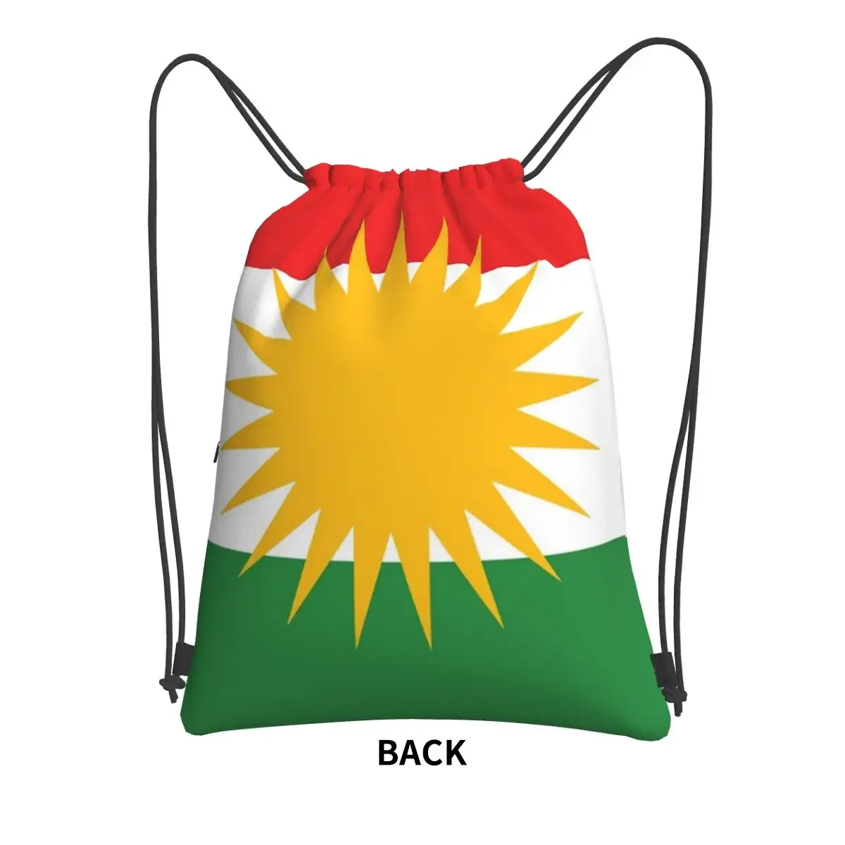 Kurdistan ransel portabel bendera tas kolor multifungsi bundel tali serut tas penyimpanan saku untuk perjalanan olahraga Pria Wanita