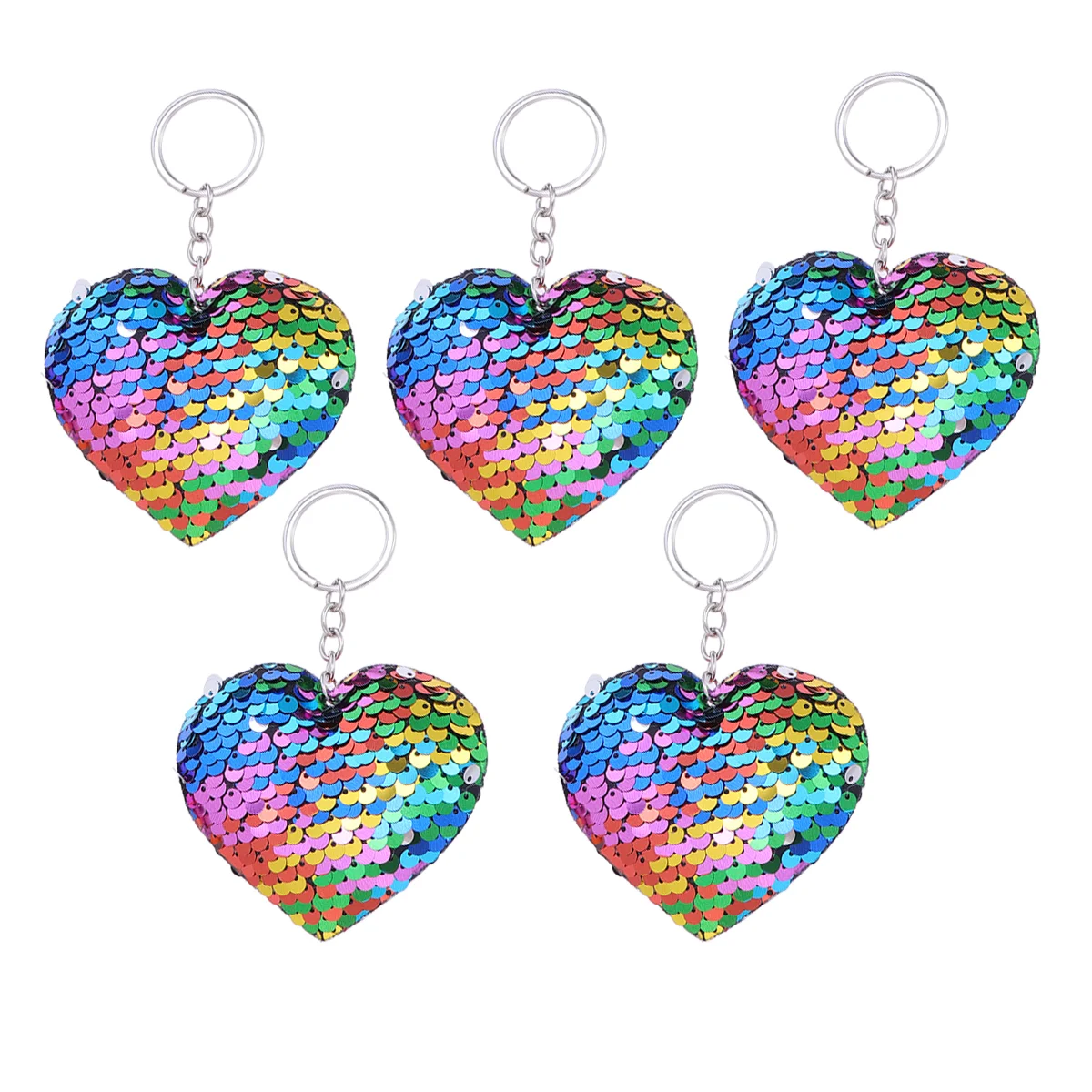 5 Pcs Heart Shaped Keychain Charm Premium Material Creative Gift Keychains Pendant Bag Durable