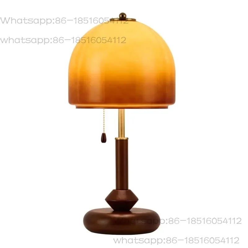 

Mushroom Desk Lamp Bedroom Bedside Lamp Decorative Ornament Ambient Light Solid Wood Lamp
