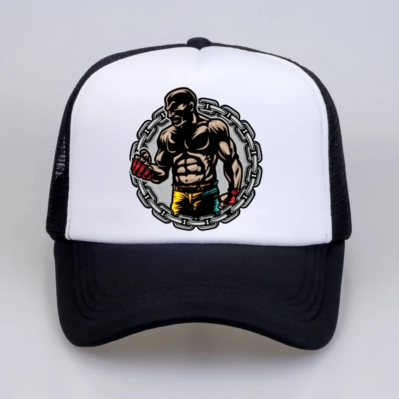 

Men Baseball cap Brand summer rest Funny cap boxer Fitness trucker cap outdoor Mesh Men women snapback dad hat
