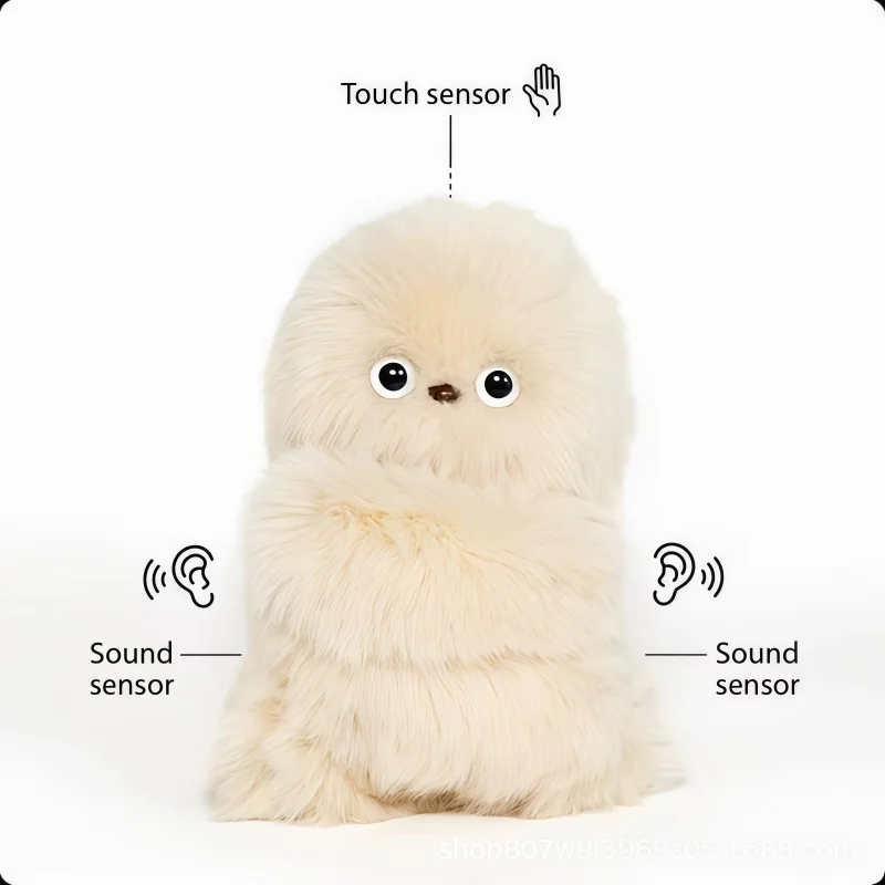 New Electric Owl Mirumi Cute Toy Sings Talks Turns Head Shy Cute Pet Interactive Bag Keychain Pendant Creative Gift For Women view 3