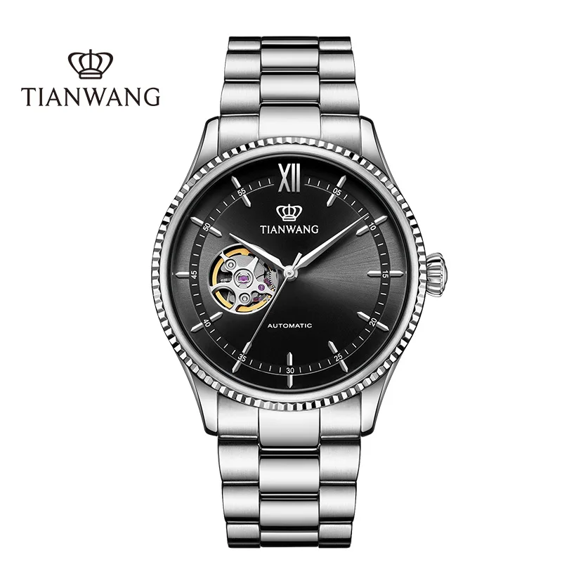 TIAN WANG Men\'s Watches Skeleton Watch Business Automatic Movement Mechanical Wristwatches For Men High-end Hollow Male Clock