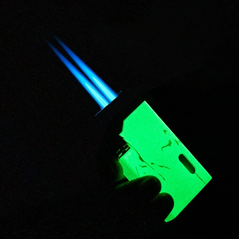 

JOBON Creative Blue Flame Double Direct Grinding Wheel Lighter with Perspective Gas Chamber Inflatable Lighter Smoking Gift